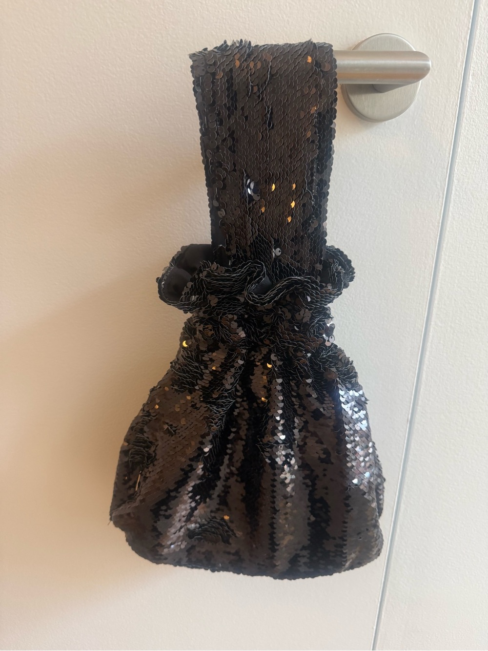 PatBO Black Sequin Evening Pouch